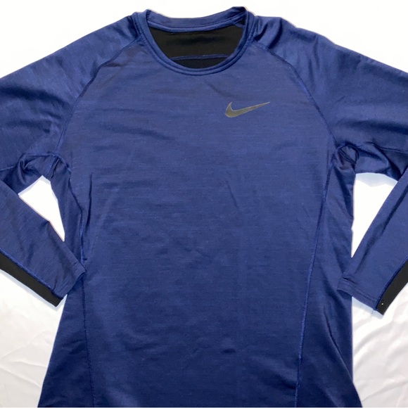 Nike Dry Fit Navy Blue Long Sleeve - Picture 1 of 7